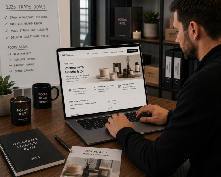 Wholesale brand building professional trade website section to attract Amazon FBA eBay sellers 2026
