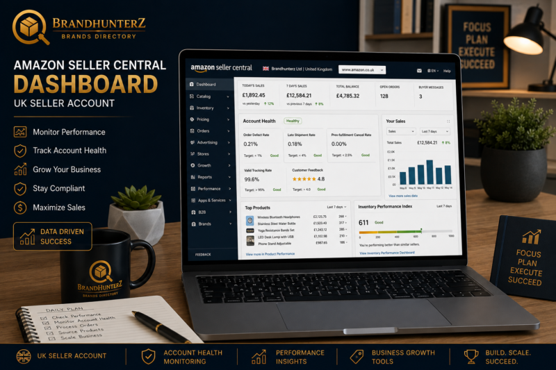 Amazon Seller Central dashboard new account setup professional plan settings UK 2026
