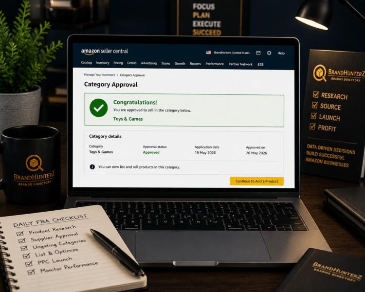 Amazon Seller Central ungating application approved category brand approval 2026