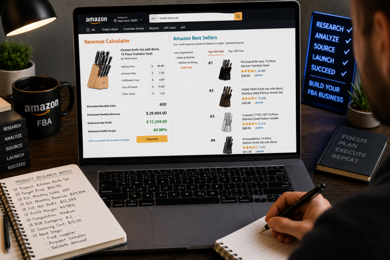 Free Amazon FBA tools Revenue Calculator Best Sellers Seller Central Reports comparison 2026