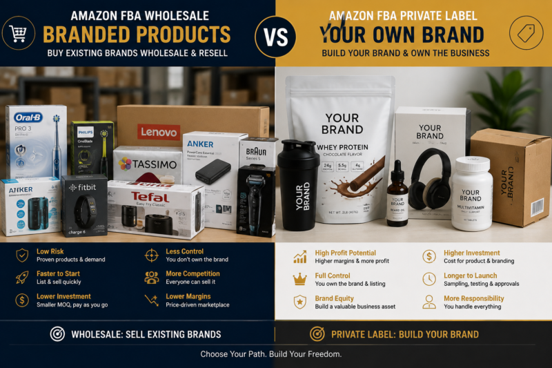 Amazon FBA Wholesale vs Private Label Comparison for Beginners