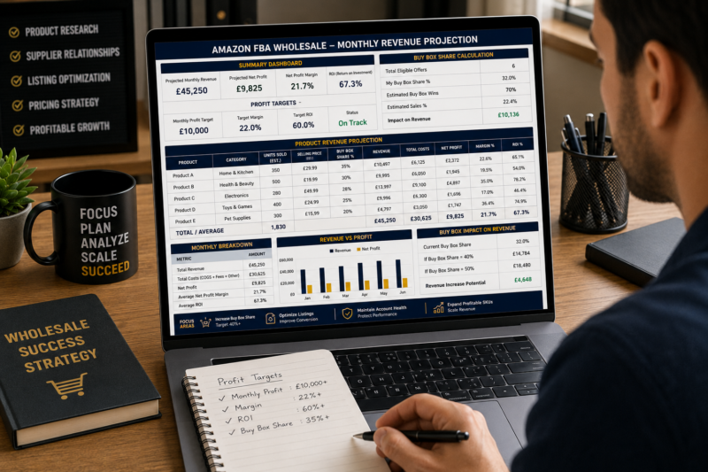 Amazon FBA Monthly Profit Projection Wholesale Business Revenue Planning