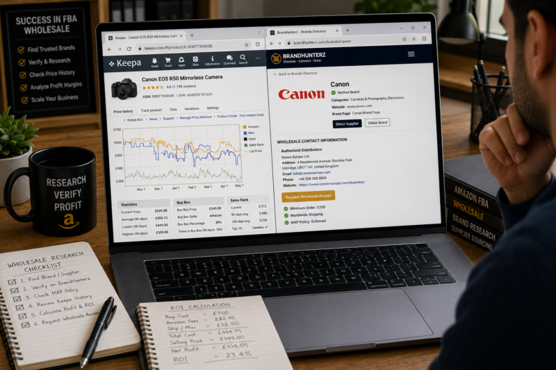 How to Verify Wholesale Directory Brands Keepa AMZScout Amazon FBA Research