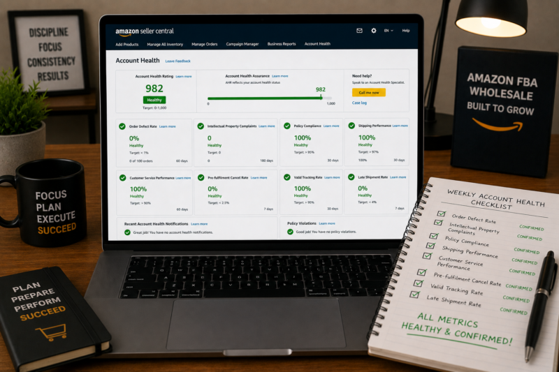 Amazon FBA Wholesale Seller Weekly Account Health Checklist Seller Central