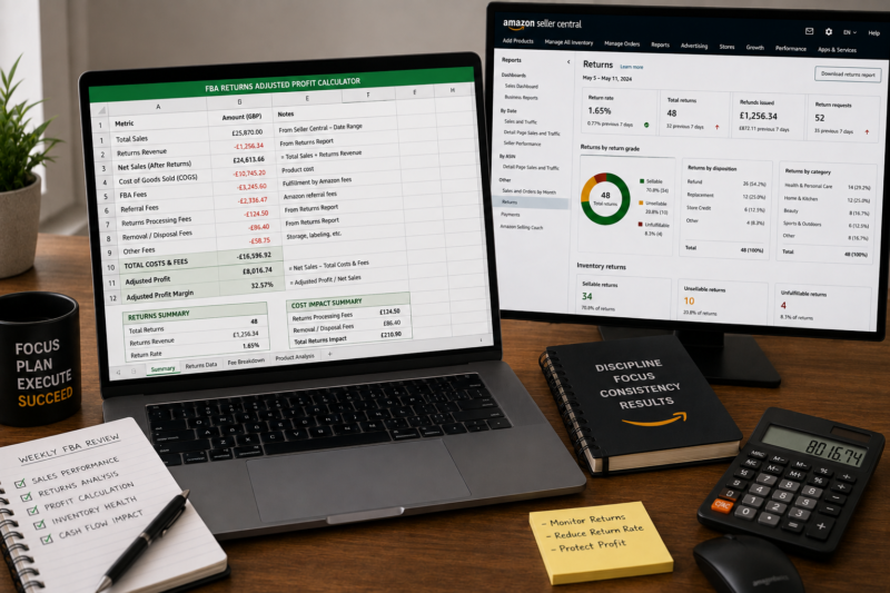 Amazon FBA Returns Profit Calculation Wholesale Seller Monthly Revenue Planning