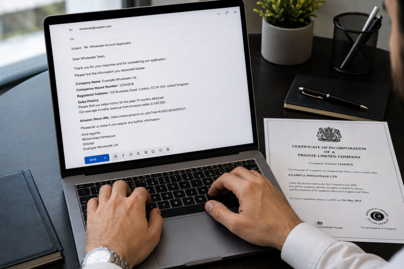 Amazon FBA Seller Responding to Wholesale Supplier Sales History Request Professional Email