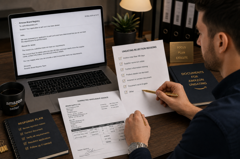 Amazon Ungating Application Rejection Reasons How to Fix Resubmit Wholesale FBA