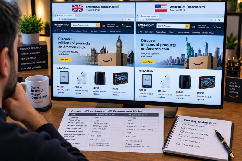 Amazon UK vs Amazon US Key Differences Wholesale FBA Sellers Complete Comparison Guide