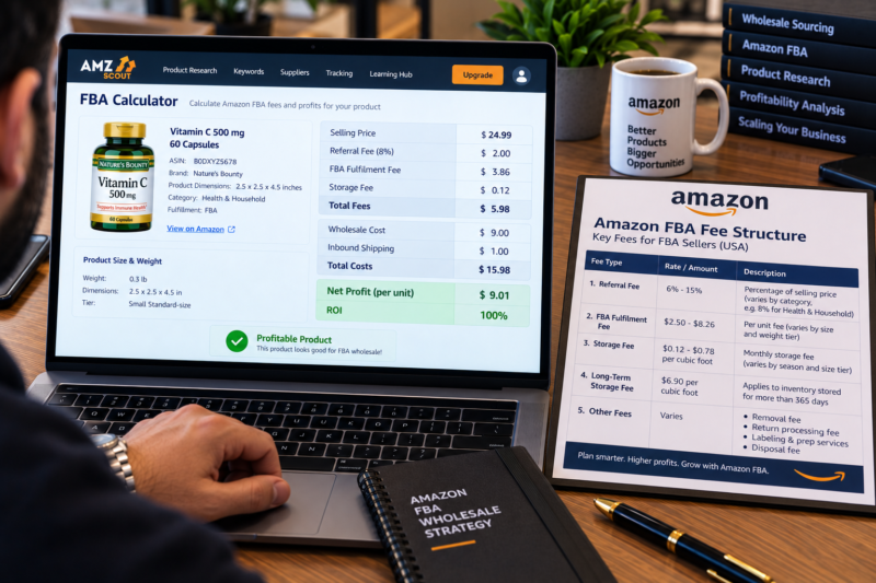 Amazon USA Seller Fees Explained FBA Referral Storage Closing Fees Wholesale Guide