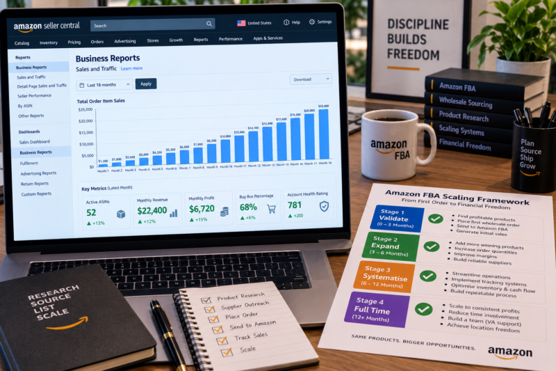 How to Scale Your Amazon USA FBA Business From First Order to Full Time Wholesale Guide